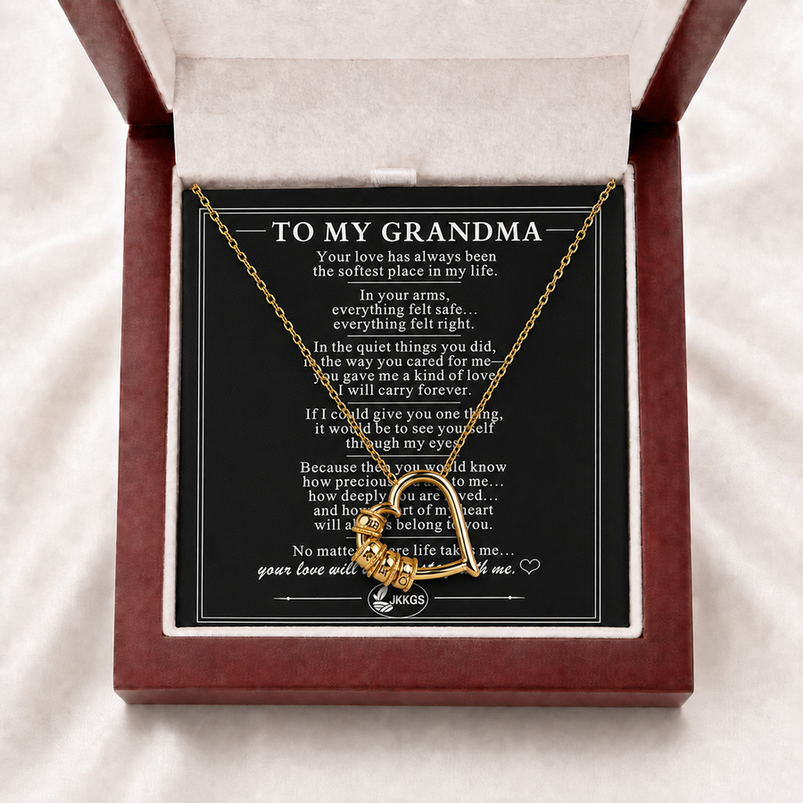 To My Grandma Together Family Heart Necklace