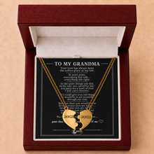 To My Grandma Matching Split Heart Necklace Set