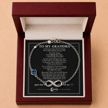 To My Grandma Family Stone Infinity Chain Bracelet