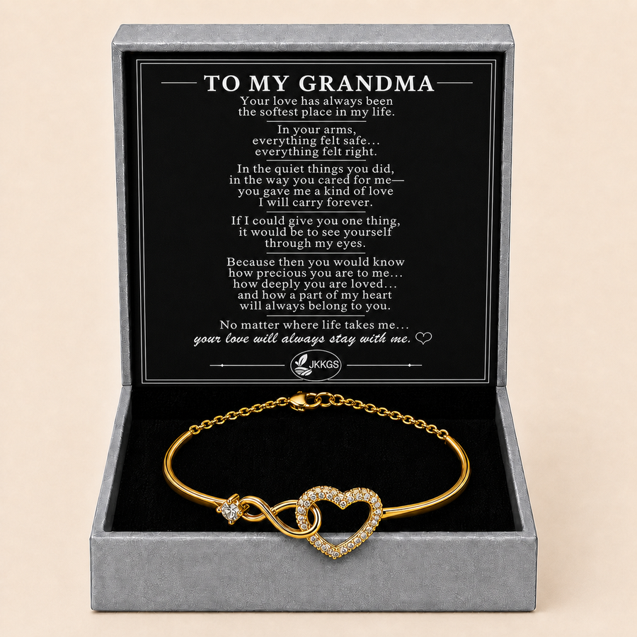 To My Grandma Heartfelt Infinity Heart Bracelet