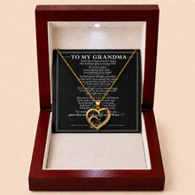 To My Grandma Together Two-Stone Family Heart Necklace