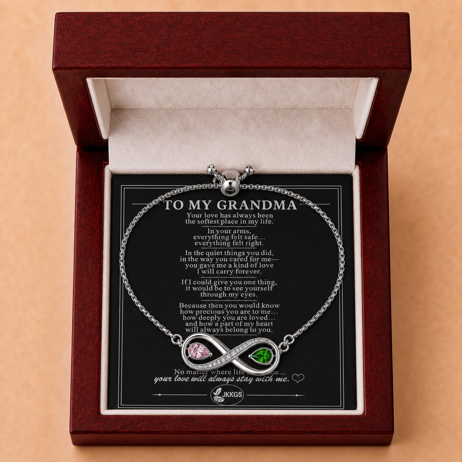 To My Grandma Forever Two-Stone Infinity Bracelet