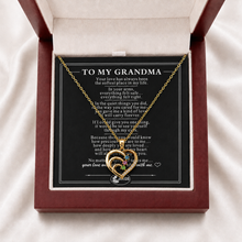 To My Grandma Three-Stone Family Heart Necklace