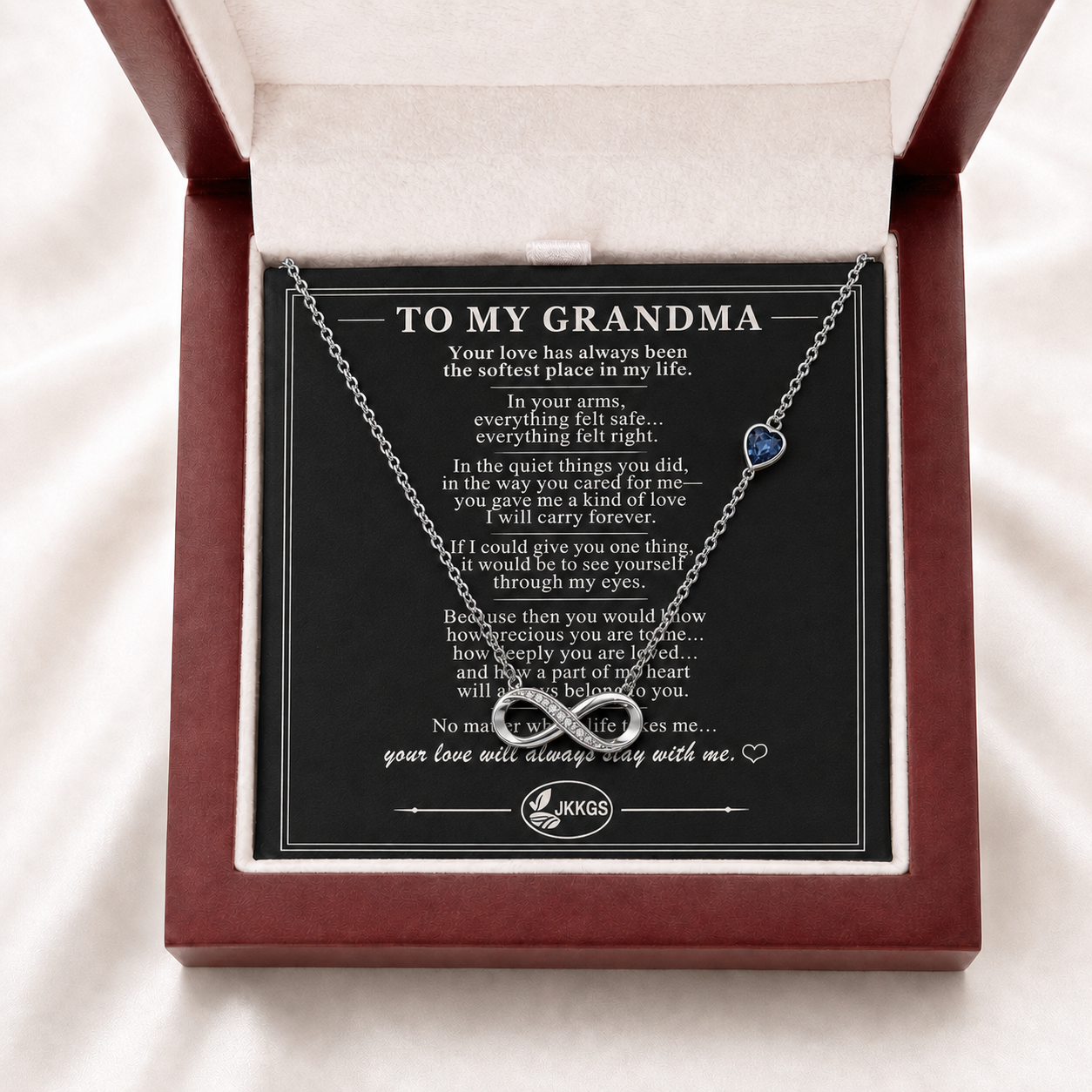 To My Grandma Forever Stone-Set Infinity Necklace