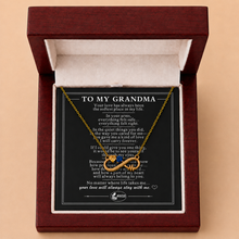 To My Grandma Two-Stone Infinity Heartbeat Necklace