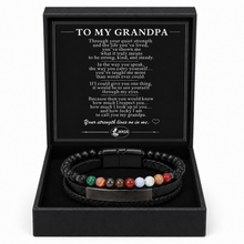 To My Grandpa Courage Multicolor Stone Bead Bracelet