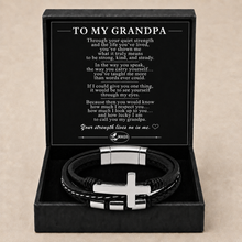 To My Grandpa Faith Layered Cross Bracelet