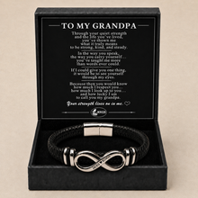 To My Grandpa Quiet Strength Sculpted Infinity Bracelet