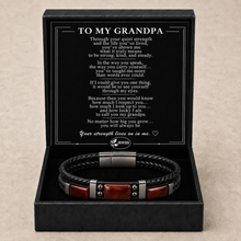 To My Grandpa Family Inlay Braided Bracelet