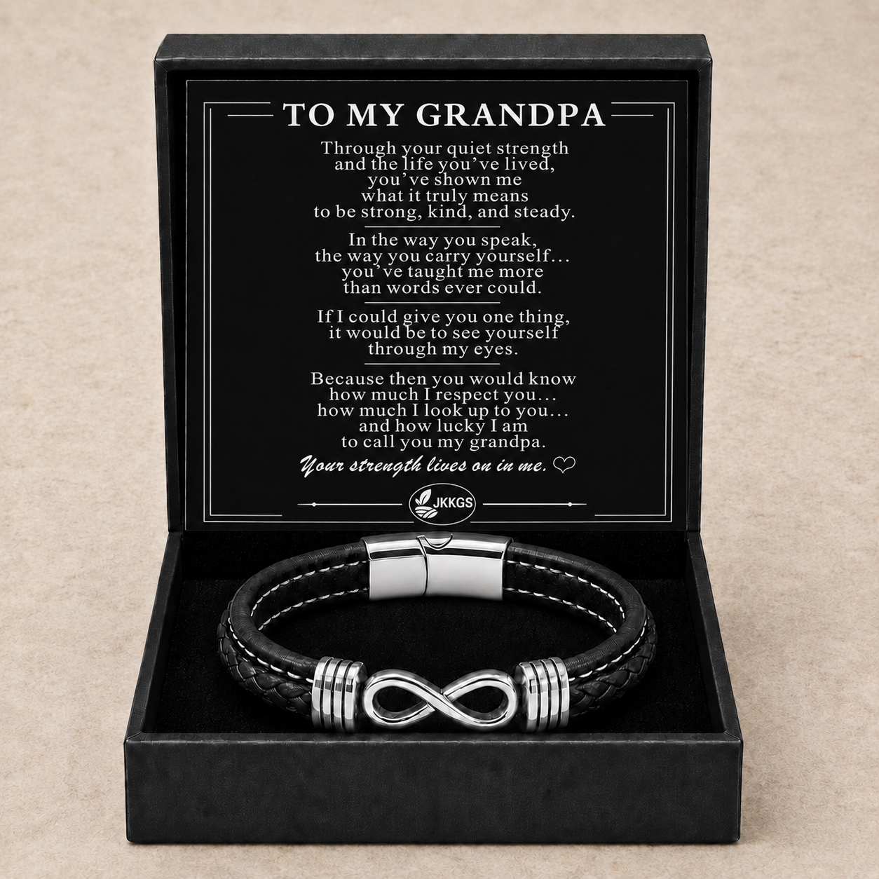 To My Grandpa Double-Strand Infinity Bracelet