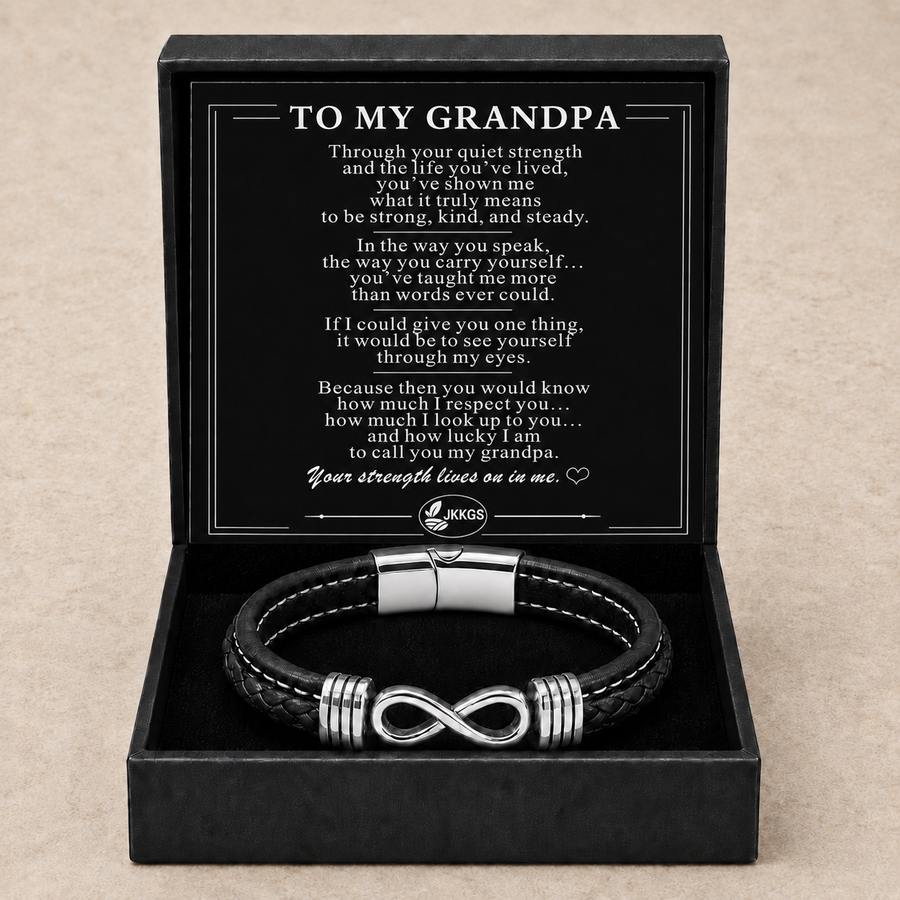 To My Grandpa Double-Strand Infinity Bracelet