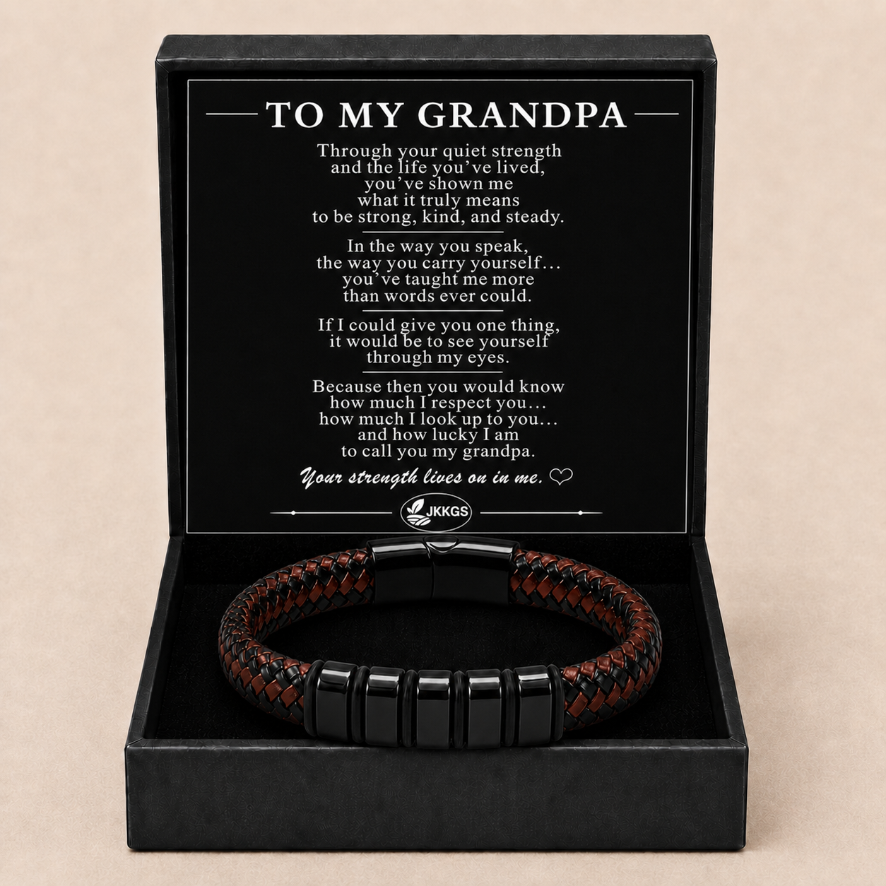 To My Grandpa Legacy Two-Tone Woven Bracelet
