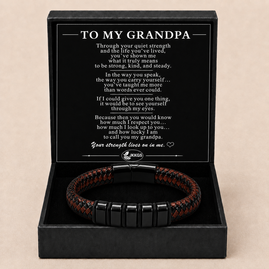 To My Grandpa Legacy Two-Tone Woven Bracelet