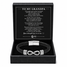 To My Grandpa Silver Infinity Braided Bracelet