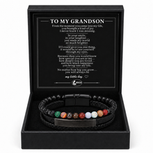 To My Grandson Courage Multicolor Stone Bead Bracelet