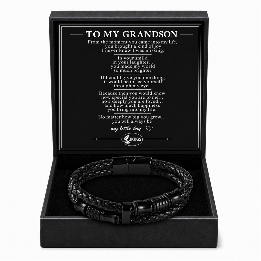 To My Grandson Family Bond Layered Braided Bracelet