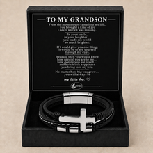To My Grandson Faith Layered Cross Bracelet