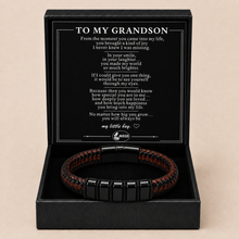 To My Grandson Legacy Two-Tone Woven Bracelet