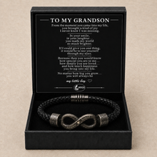 To My Grandson Black Infinity Braided Bracelet