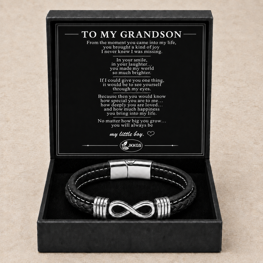 To My Grandson Double-Strand Infinity Bracelet