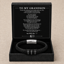 To My Grandson Legacy Message Bar Bead Bracelet