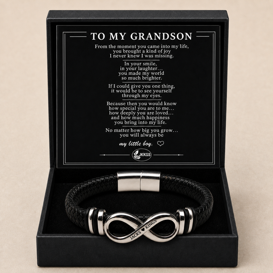 To My Grandson Sculpted Infinity Bracelet