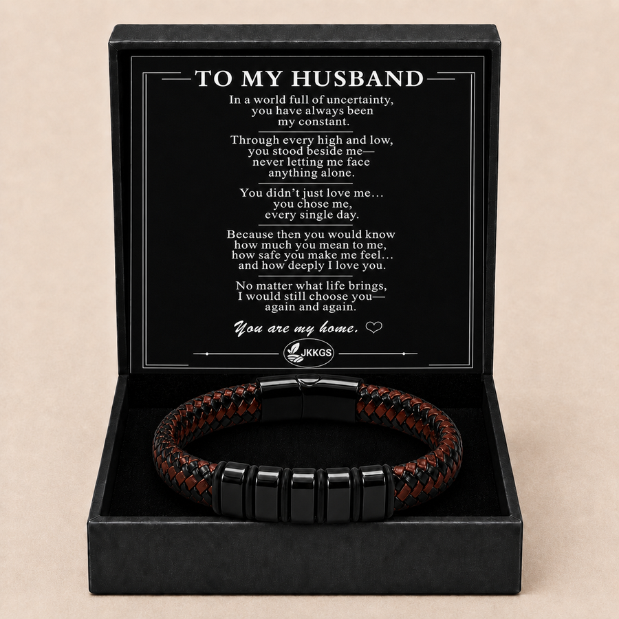 To My Husband Legacy Two-Tone Woven Bracelet