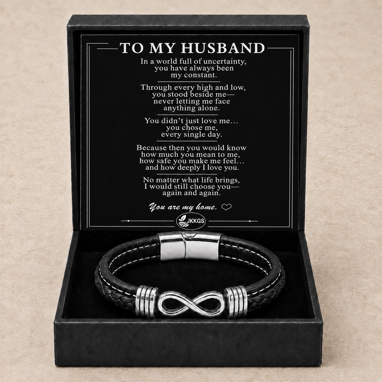 To My Husband Double-Strand Infinity Bracelet