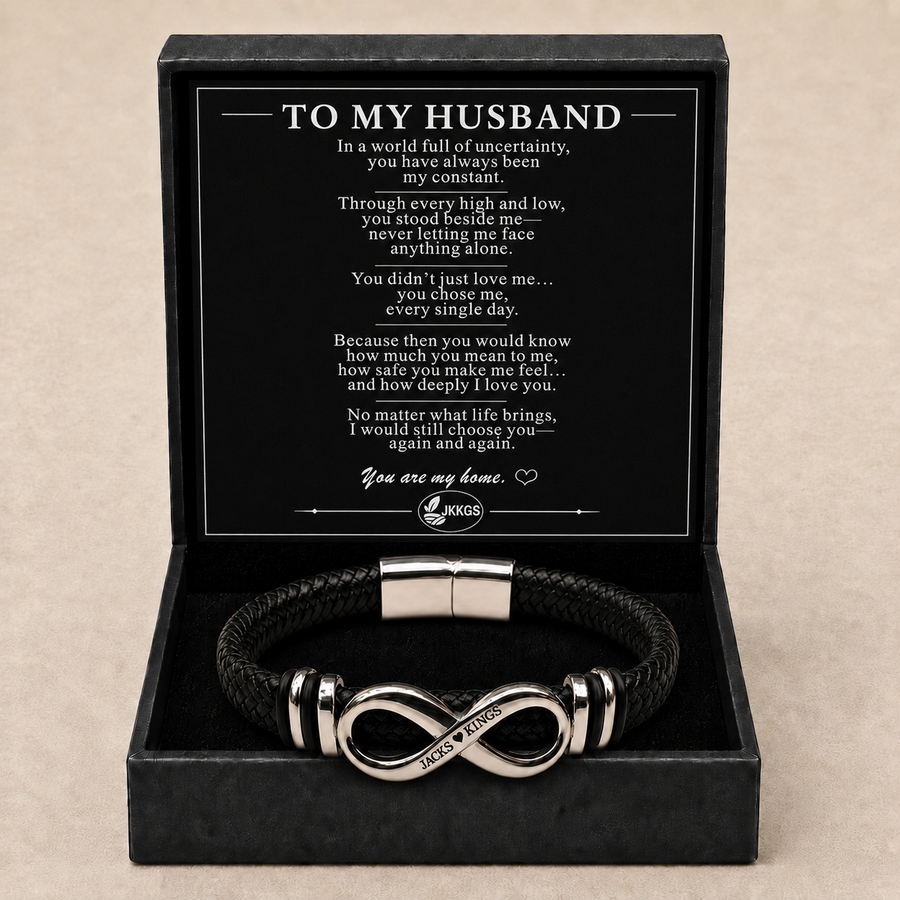 To My Husband Quiet Strength Sculpted Infinity Bracelet