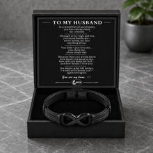 To My Husband Black Infinity Cuff Bracelet