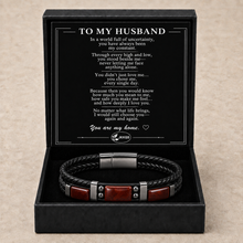 To My Husband Family Inlay Braided Bracelet