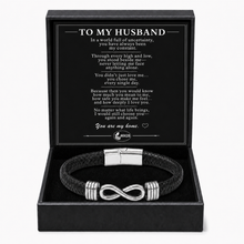 To My Husband Silver Infinity Braided Bracelet