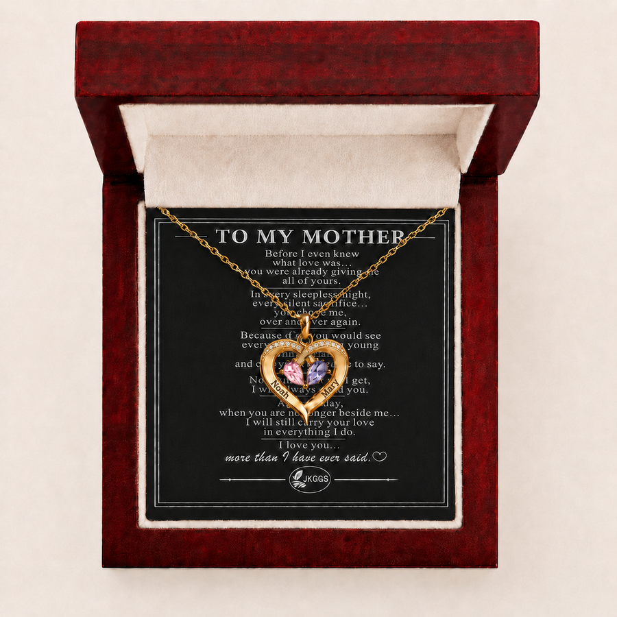 To My Mother Two Hearts Two-Stone Heart Necklace