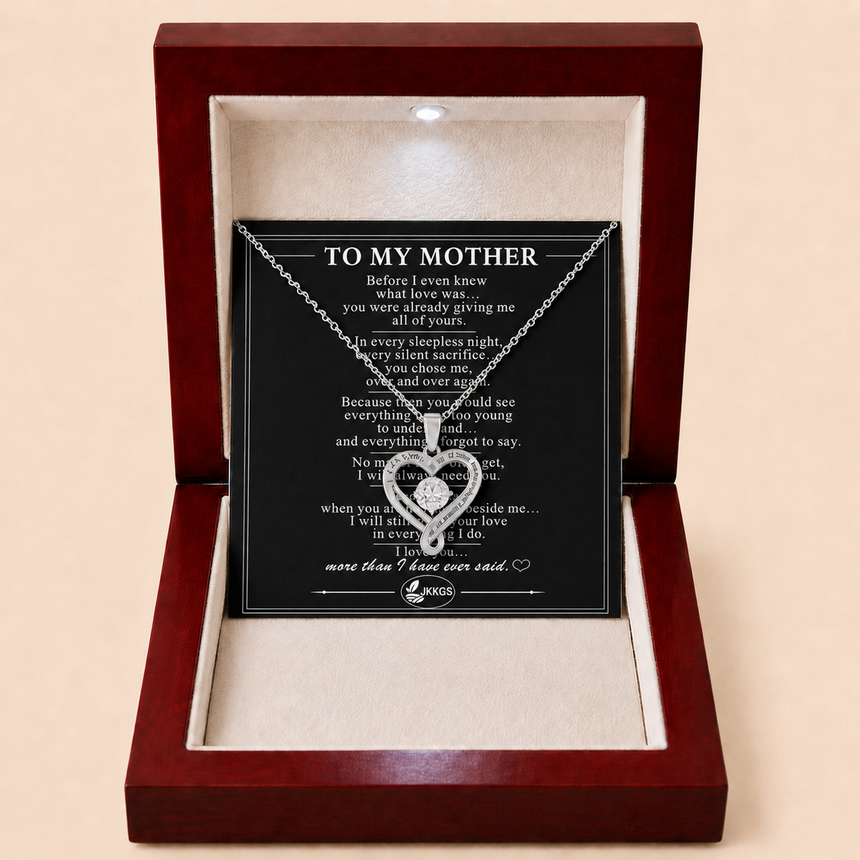 To My Mother Forever Infinity Heart Necklace