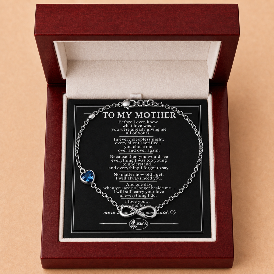 To My Mother Family Stone Infinity Chain Bracelet
