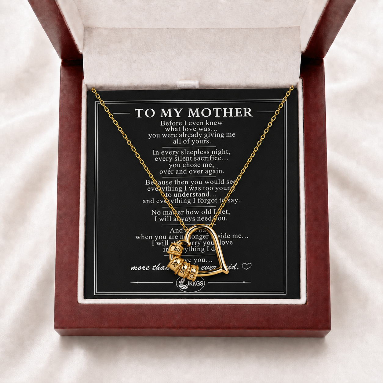 To My Mother Together Family Heart Necklace