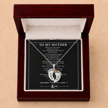 To My Mother Always Near Footprint Stone Necklace