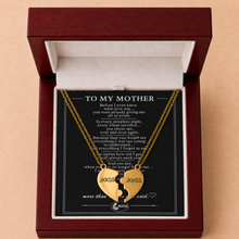 To My Mother Matching Split Heart Necklace Set