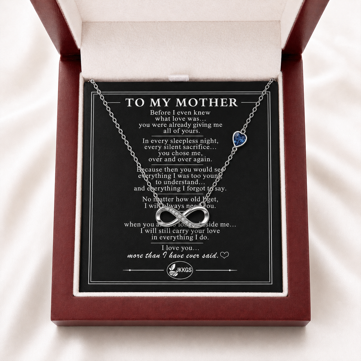 To My Mother Forever Stone-Set Infinity Necklace