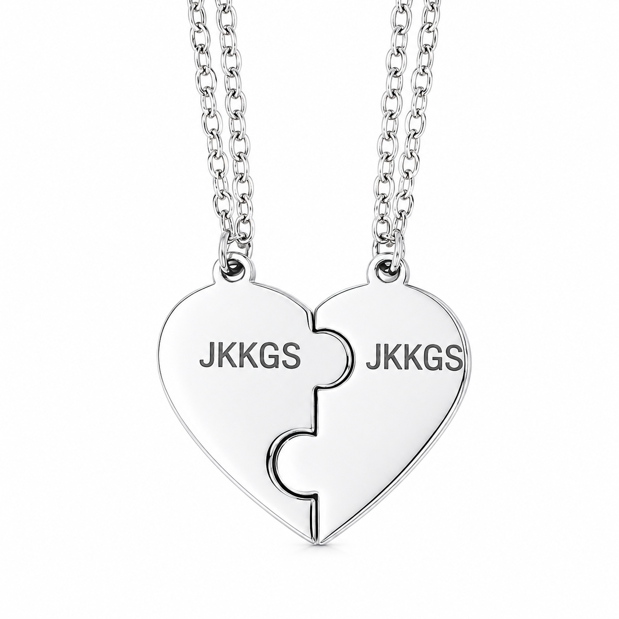 To My Granddaughter Matching Split Heart Necklace Set
