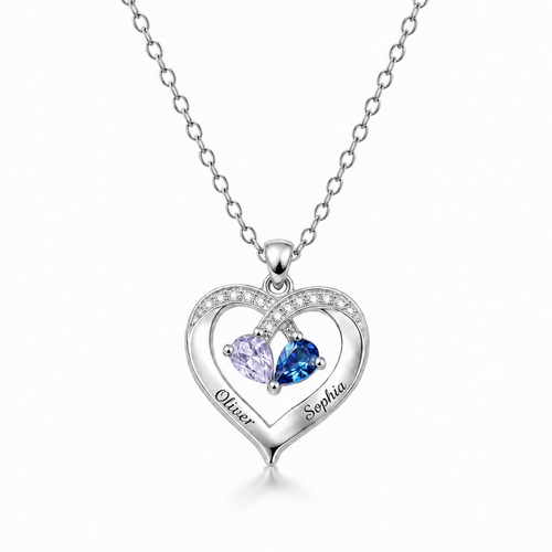 To My Daughter Two Hearts Two-Stone Heart Necklace