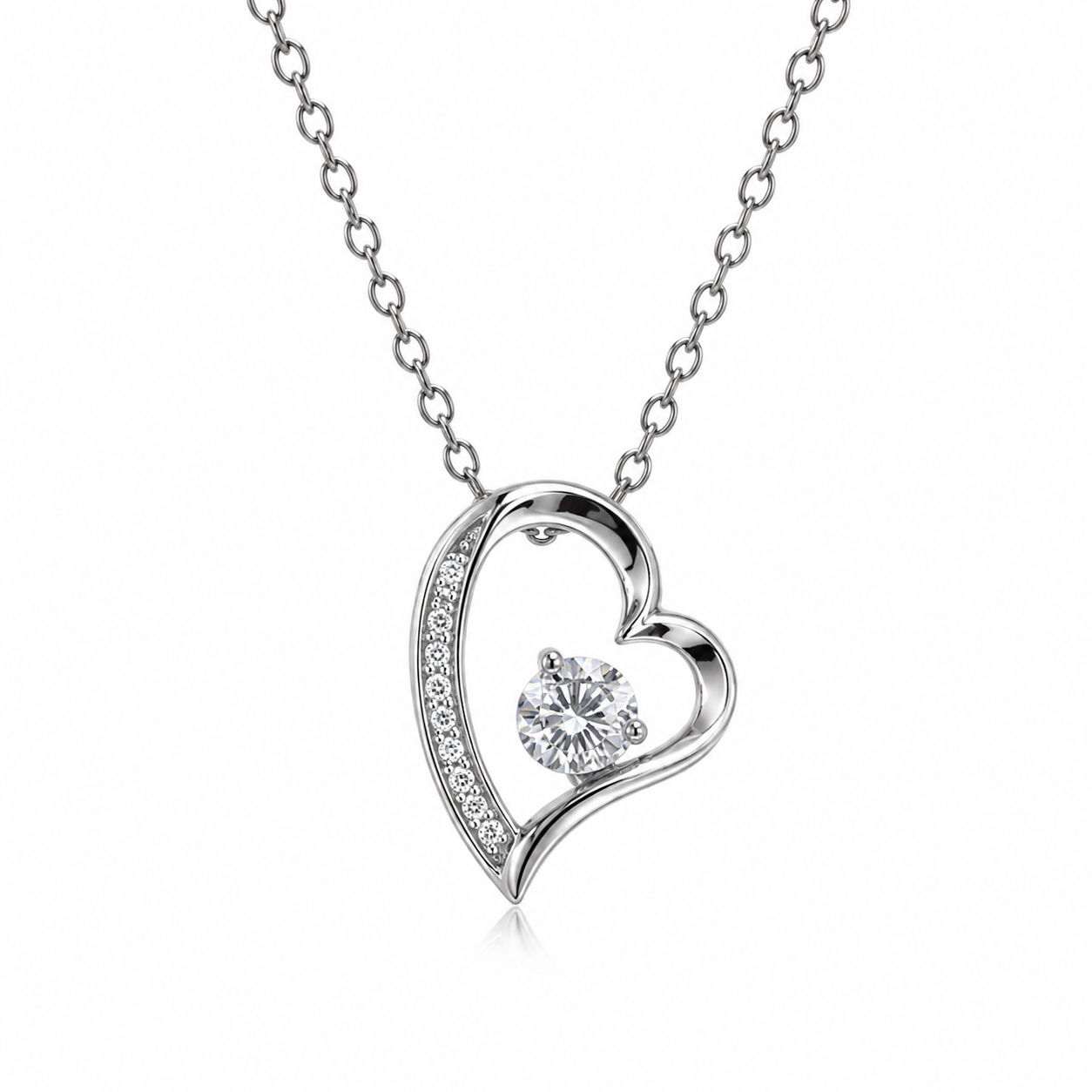 To My Wife Love Solitaire Heart Necklace