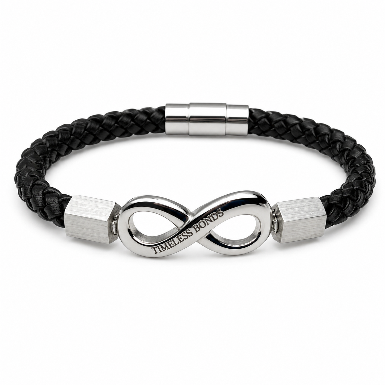 To My Son Engraved Infinity Braided Bracelet