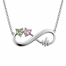 To My Wife Two-Stone Infinity Heartbeat Necklace
