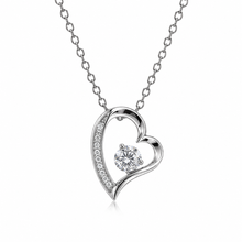 To My Granddaughter Love Solitaire Heart Necklace