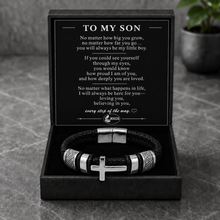 To My Son Faith Braided Cross Bracelet