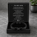 To My Son Always With You Black Infinity Cuff Bracelet