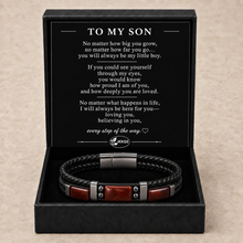 To My Son Family Inlay Braided Bracelet