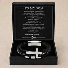 To My Son Faith Layered Cross Bracelet