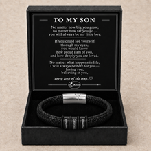 To My Son Legacy Message Bar Bead Bracelet